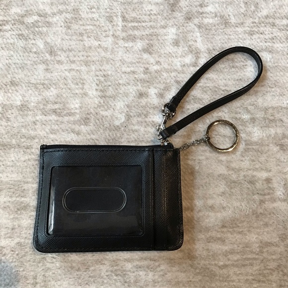 Black Mini Coach Wristlet With Bow - Picture 2 of 5